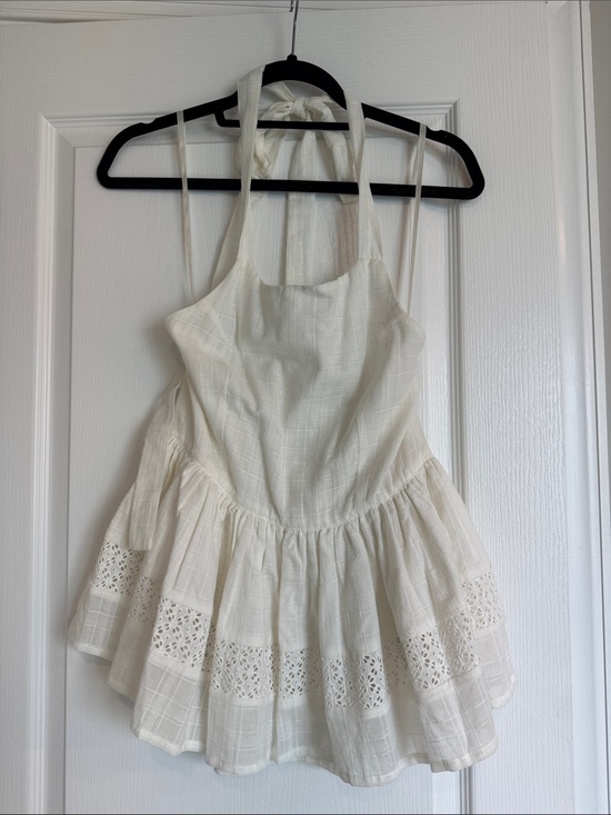 L’America Tops - NWT L’America white cotton peplum tank